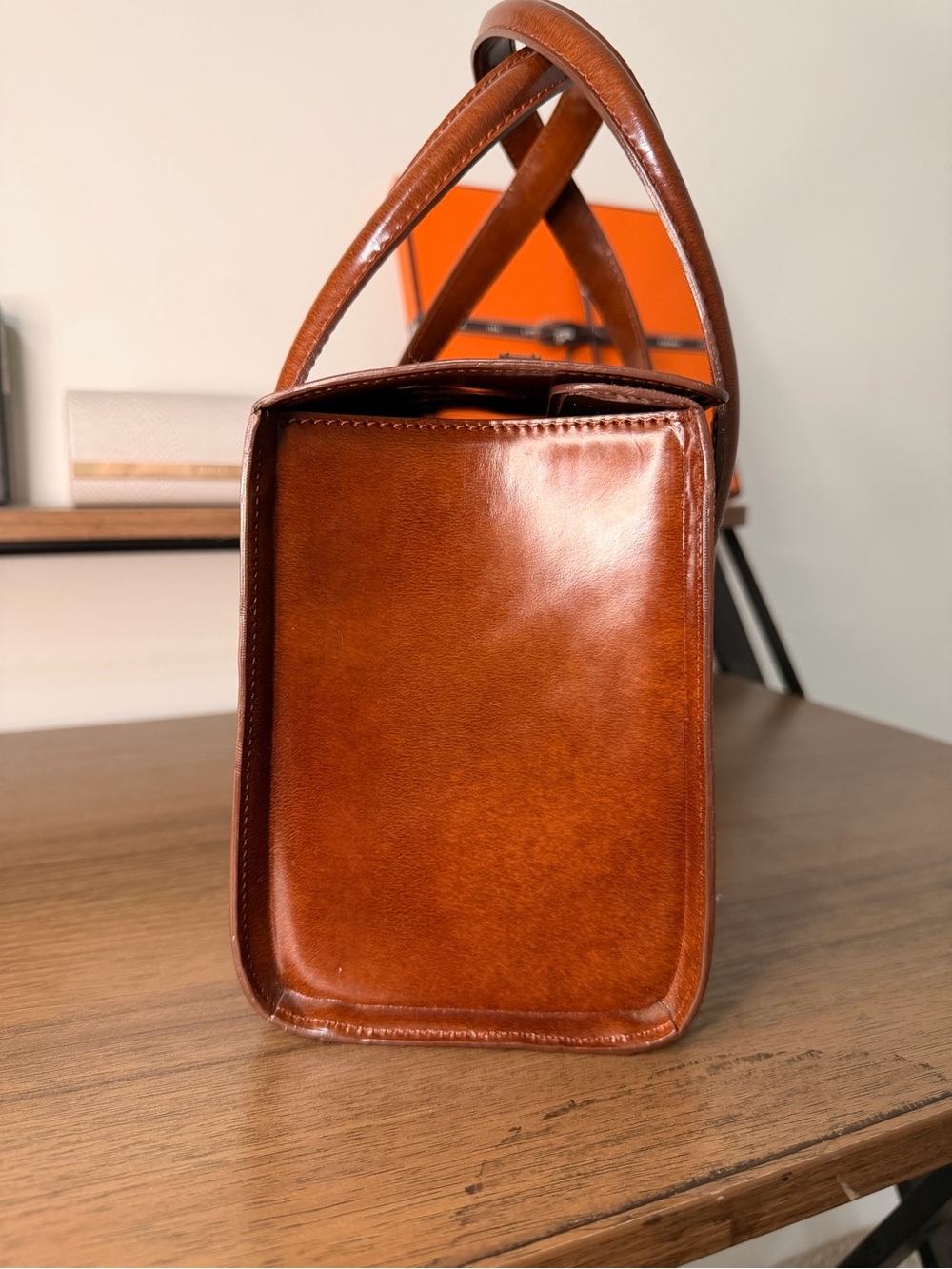 AUTHENTIC - Vintage Cartier Panthère Brown Leather Handbag - Picture 11 of 17